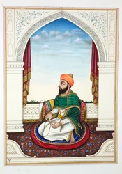 Fakir Syad Aziz-o-Deen, fra The Kingdom of the Punjab, its Rulers and Chiefs, bind I, et bind med 27 akvarelstudier af en uidentificeret indisk kunstner, ca. 1840 (wc på papir)