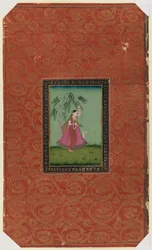 Pige med en hjort, 1875-1900 (ugennemsigtigt wc & guld på papir)