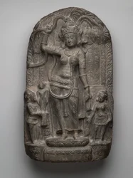 Krybbe: Buddhas fødsel (skifer)