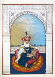 Nawab Sarfaraz Khan (Multani), fra The Kingdom of the Punjab, its Rulers and Chiefs, bind II, et bind med 30 akvarelstudier af en uidentificeret indisk kunstner, ca. 1840 (wc på papir)