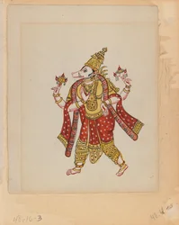Et af et sæt på ni billeder, der viser indianere i forskellige erhverv (wc på papir)