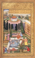 Eller 12208 fol.220 Jomfruer, der bader, fra Nizamis Khamsa