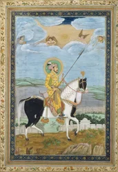 Portræt af Shah Jahan til hest