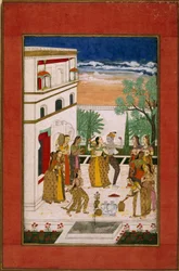 Radha og Krishna danser, ca. 1760 (akvarel på papir)