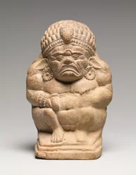 Rangle i form af en krokende grotesk Yaksha (terracotta)