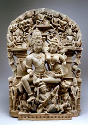 Ravana And Shiva, Hinglajgarh Culture, 1100 AD (Sandsten)