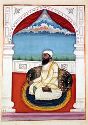 Sheikh Mohi-od-deen, fra The Kingdom of the Punjab, its Rulers and Chiefs, bind II, et bind med 30 akvarelstudier af en uidentificeret indisk kunstner, ca. 1840 (wc på papir)