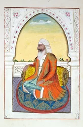 Sirdar Fatteh Singh, fra The Kingdom of the Punjab, its Rulers and Chiefs, bind II, et bind på 30 akvarelstudier af en uidentificeret indisk kunstner, ca. 1840 (wc på papir)