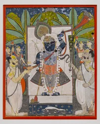 Sri Nathaji, ca. 1775 (ugennemsigtigt wc, guld og sølv på papir)