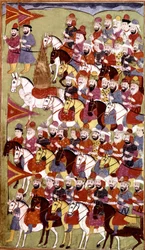 Historien om profeten Muhammed, Hamla-i-Haydari, af Mirza Muhammad Rafi Bazil, 1808 (blæk og farver på papir)