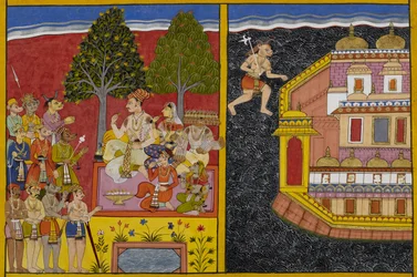 Sumāli opfordrer Rāvaṇa til at gribe Laṅkā, mens Prahasta søger Vaisravaṇas godkendelse.