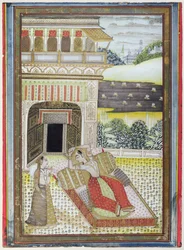 Den forladte Rani, fra en Ragamala, Rajasthan-skole