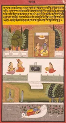 Den ottende måned: Asadha, 1730 (ugennemsigtigt wc og guld på papir)