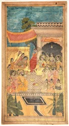 Tana Shahs ægteskab i Jalwa-ceremonien, 1679 (ugennemsigtigt wc og guld på papir)