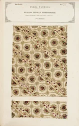 Tykt broderet muslinprøve fra Madras, fra The Collection of the Textile Manufacturers of India, af John Forbes Watson, udgivet i 1866
