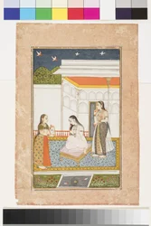 Vilaval Ragini af Hindol, ca. 1745 (ugennemsigtig akvarel og guld på papir, monteret på en albumside)