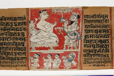 Vimalaprava taler med Raji og Lakshmi, ca. 1300 (ugennemsigtig wc på palmeblad)