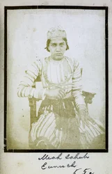[Portræt af] Meah Sahub, Eunuch, ca. 1856-57 (s/h-foto)
