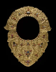 Halskæde, Buleleng Regency, Bali, ca. 1890 (guld, rubiner, safirer og diamanter)