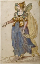 Lady masquer (akvarel på papir)