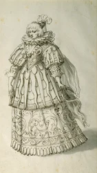 Masquer, ca. 1638 (pen og blæk på papir)