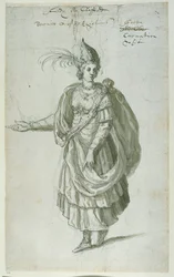 Dronning Berenice af Egypten (pen og blæk på papir)