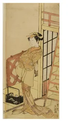 Kabuki-skuespiller i karakter som kvinde (onnagata)