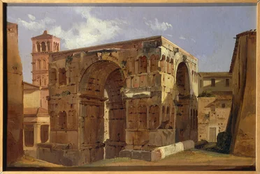 Italien, Rom, Janusbuen ved foden af Via Velabro af Ippolito Caffi
