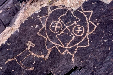 Anasazi Petroglyph (klippekunst) udskæringer i New Mexico