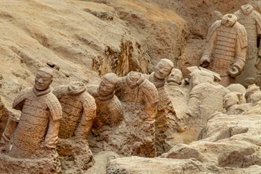 På Terra Cotta Warrior Museum, scener af de forskellige krigere i Pit 1-området, 2009 (foto)