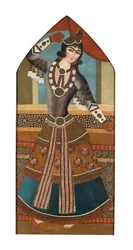 A Qajar Dancing Girl, ca. 1840 (olie på lærred)