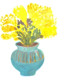 Lys gul blomstervase