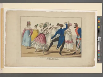 Boliero, ca. 1800-09 (håndkoloreret gravering)