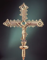 Processionskors, Ballymacasey, County Kerry, 1479 (forgyldt sølv)