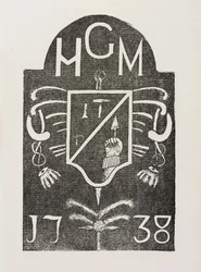 Afgnidning af en hjørnesten med frimurersymboler, dateret 1738