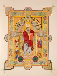 Saint Matthew, fra en faksimilekopi af Book of Kells, pub. af Day & Son