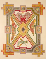 De fire evangelister, fra en faksimilekopi af Book of Kells, pub. af Day & Son