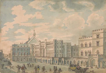 Udsigt over Houses of Lords and Commons fra Old Palace Yard