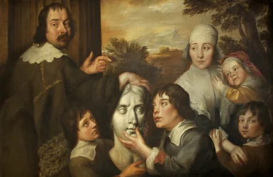Familiegruppe (olie på lærred)