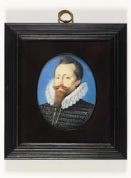 En gentleman, måske Edward Cecil, Viscount Wimbledon (akvarel på vellum)