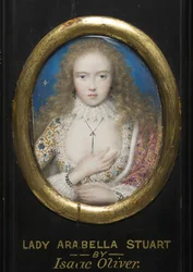 Lady Arabella Stuart (akvarel på pergament)