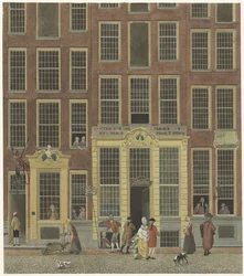 Jan de Groots boghandel og lotterikontor i Kalverstraat i Amsterdam