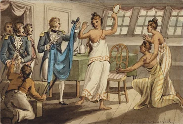 Otahitiano, illustration fra "The Voyages of Captain Cook"