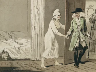 Hanrejen drager på jagt, ca. 1800