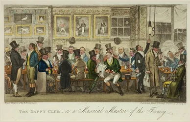 The Daffy Club, eller en musikalsk samling af fancy, udgivet i 1824 (farve litho)
