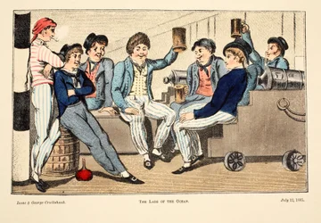The Lads of the Ocean, 1805 (håndfarvet gravering)