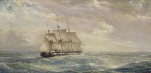 Britisk skib på det åbne hav, 1876