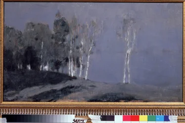 Månelys nat. Maleri af Isaac (Isaac) Ilyich Levitan (1860-1900), olie på lærred, ca. 1890. Russisk kunst, 1800-tals landskab. Statens Tretyakov-galleri, Moskva.