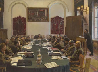 Forsamling af det revolutionære militærråd i USSR, ledet af Kliment Voroshilov
