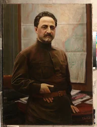 Grigory Ordjonikidze - Portræt af Grigory (Sergo) Ordzhonikidze (1886-1937) - Brodsky, Isaak Izrailevich (1884-1939) - 1929 - Olie på lærred - State Central Military Museum, Moskva